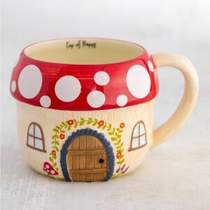 Natural Life Folk Art Coffee Mug - Mushroom Gnome Home, New